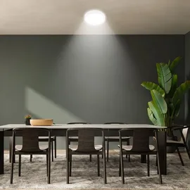 Briloner Slim Case LED Deckenlampe, Indirektes Licht, Neutralweißes Licht, Weiß, Ø19 x 3 cm