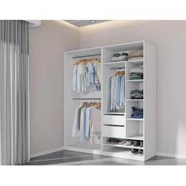 marmex möbel TRES 01B Kleiderschrank 100x206x51 weiß