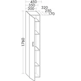 Burgbad Hochschr.Sys30 PG4 Sana 1760x450x170 Schwarz Hochglanz, HSF4520LF6565 HSF4520LF6565