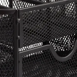 Relaxdays Schreibtisch-Organizer schwarz Metall 9 Fächer 22,0 x 11,0 x 10,5 cm