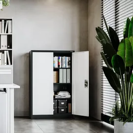 Jan Nowak C001K Aktenschrank 140 cm x 90 cm x 40 cm Grau