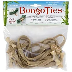 Bongo-Krawatten Naturfarbe 10 Stk.