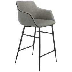 AC ANGEL CERDA Angel Cerdá  Grauer Stoff und schwarzer Stahlhocker 4089C