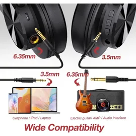 OneOdio A70 Bluetooth Kopfhörer Schwarz-Rot