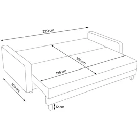 Konsimo Einzelsofa Eriso ¦ gelb ¦ Maße (cm): B: 220 H: 80