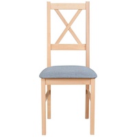 Beautysofa Esszimmerstuhl Stuhl Nilo X (2 Stk. pro Satz) aus Holz mit gepolstertem Sitz (4 St), Beine in: Buche, Sonoma, Stirling, Nussbaum, Schwarz und Weiß grau
