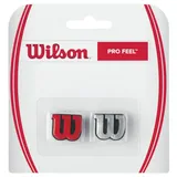 Wilson Logo-Vibrationsdämpfer für Tennisschläger, Pro Feel, 2er Pack, rot/Silber, WRZ537600