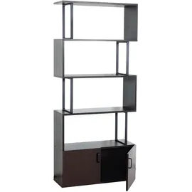 Mendler HWC-A27 Bücherregal 183 x 80 x 3D-Struktur cm Dunkelbraun