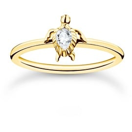 Thomas Sabo Damen Ring Schildkröte Gold 925 Sterlingsilber, 750 Gelbgold Vergoldung TR2401-414-14