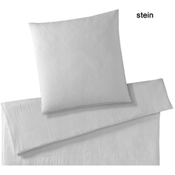 Elegante Bettwäsche Smooth - 135x200 cm + 40x80 cm	stein