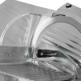 Vertes Gastro Aufschnittmaschine Schneidemaschine, Elektrisch mit 120W, Messer mit 220mm Durchmesser, Schnittstärke 0 bis 12mm, Allesschneider mit Aluminium Gehäuse, Inkl. Schleifstein