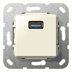 Gira Einsatz USB 3.0 Typ A Kabelpeitsche (cremeweiß, glänzend)