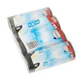 Papstar Müllbeutel 30 l 60 cm x 50 cm grau 4x20 St./Pack.