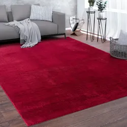 Teppich »Cadiz 630«, rechteckig, 14 mm Höhe, Uni-Farben, besonders weich, waschbar, auch als Läufer erhältlich, 65491664-0 rot 14 mm