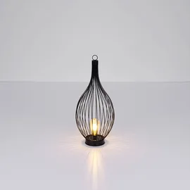 ETC Shop 2x LED Solar Hängelampe Metall spritzwassergeschützt IP44 schwarz