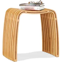Relaxdays Sitzhocker Bambus 45 x 46 x 31 cm Beige