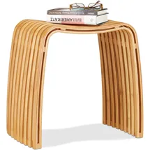 Relaxdays Sitzhocker Bambus 45 x 46 x 31 cm Beige