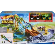 Mattel HJG32 - Hot Wheels Monster Trucks Rennstrecke mit 2 Fahrzeugen