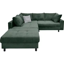 Collection AB Eckcouch Polyester 2-Sitzer Flaschengrün