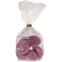 CmD 6 Stück große Bio Duftwachs Halbkugeln in Geschenkpackung, Duft ' VANILLE Lavendel '. 100% pflanzliches Stearin mit ätherischen Ölen. 6-8 Stunden Duftzeit am Stück