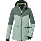 Skijacke KILLTEC "KSW 40 WMN SKI JCKT", Damen, Gr. 40, grün (rauchmint), Oberstoff 1: 93% Polyester, 7% Elasthan/ Oberstoff 2: 100% Polyester, Futter: 100% Polyester, Wattierung: 100% Polyester (recycelt), Jacken Skijacke, Wasserdicht, atmungsaktiv, verschweißte Nähte, viele Taschen