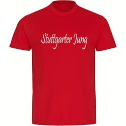 multifanshop Kinder T-Shirt - Stuttgart - Stuttgarter Jung - Druck weiß - Kind