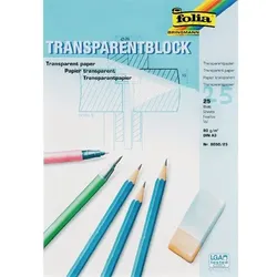 Folia DIN A3 Durchschlagpapier Transparent 80 g/m2 25 Blatt