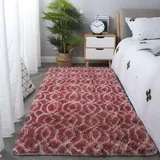 Mateju Teppich Wohnzimmer, Teppich Flauschig 160x230, Modern Hochflor Teppich Schlafzimmer Bettvorleger Teppich Waschbar für Interieur, Kinderzimmer, Schlafzimmer (100x160cm,Burgunderrot)