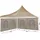 Quick Star Ersatzdach 4x4 m mit 2 Seitenwänden 4 x 0,4 x 1,93 m Beige