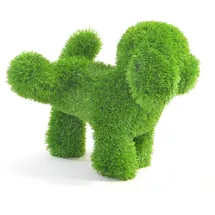 foolonli Gartenfigur Grasfigur pinkelnder Hund 35 cm grün