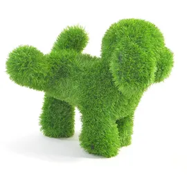 foolonli Gartenfigur Grasfigur pinkelnder Hund 35 cm grün
