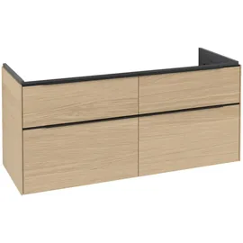 Villeroy & Boch Waschbeckenunterschrank 4 Auszüge 127,2 x 57,9 x 47,8 cm Schwarz / Nordic Oak