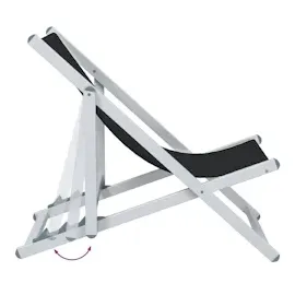 vidaXL Strandstühle 2 Stk. Klappbar Schwarz Aluminium und Textilene