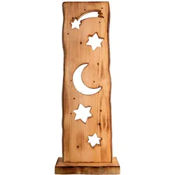 LED Holzschild Weihnachten Außen Weihnachtsdeko Schild Holz Dekoleuchte Winterdeko Sterne, Batterie, IP44, warmweiß, H 60 cm