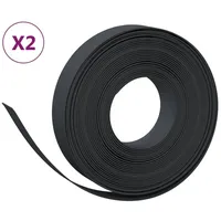 vidaXL Rasenkanten 2 Stk. Schwarz 10 m 10 cm Polyethylen