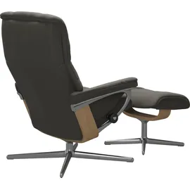 Stressless Stressless® »Mayfair« Set, Relaxsessel mit Hocker, mit Hocker, mit Cross Base, Größe S, M & L, Holzakzent Eiche grau