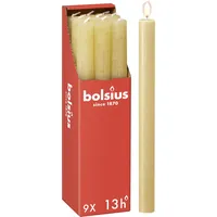 Bolsius Rustik Stabkerzen 27 x 2,3 cm 9 St. Beige
