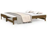vidaXL Tagesbett Ausziehbar Honigbraun 2x(90x200) cm Massivholz Kiefer1370007