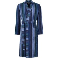 CAWÖ Cawö Bademäntel Herren Kimono Struktur 2509 aqua - 14 Weiss