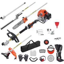 Vevor 6-in-1 Heckentrimmer Benzin-Heckenschere 33CC Langstielheckenschere 0,8L