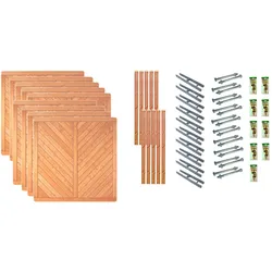 Dichtzaun TETZNER & JENTZSCH "Springfield 7", beige (naturbelassen), H:180cm, Holz, Zaunelemente, 9 Elemente, LxH: 1710x180 cm