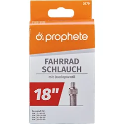 Fahrradschlauch PROPHETE "Fahrradschlauch", schwarz (farbe}), Fahrradschläuche, 48mm, Dunlopventil (DV), 18 Zoll (45,72cm)