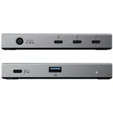 Alogic Thunderbolt 4 BLAZE Compact Hub Triple Thunderbolt Outputs (Thunderbolt, 4 Ports), Dockingstation + USB Hub, Schwarz, Grau