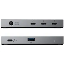 Alogic Thunderbolt 4 BLAZE Compact Hub Triple Thunderbolt Outputs (Thunderbolt, 4 Ports), Dockingstation + USB Hub, Schwarz, Grau