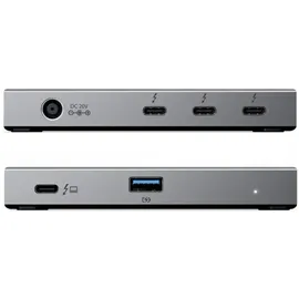 Alogic Thunderbolt 4 BLAZE Compact Hub Triple Thunderbolt Outputs (Thunderbolt, 4 Ports), Dockingstation + USB Hub, Schwarz, Grau