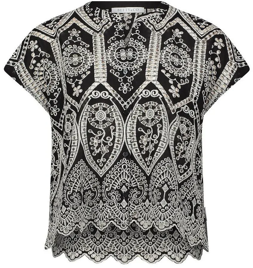 Bluse V-Öffnung Betty & Co schwarz, 40