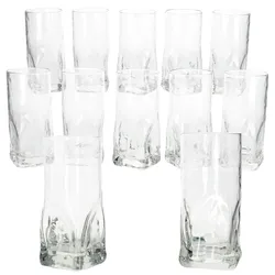 12x Frosty Longdrinkgläser 400ml Trink-Glas Cocktail Wasser dicker Boden Relief