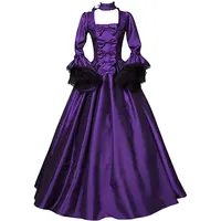 Dyhxuan Höfisches Abendkleid Damen Maxi Retro 50er Rockabilly Petticoat Kleider Einfarbige Partykleid Ballkleid Mit Schnürung Bogen Cocktailkleid Langarm Quadratischer Kragen Abiballkleid 5XL - L