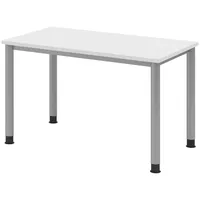Bümö Schreibtisch Weiß, Silber, Nachbildung, Rechteckig, 120x74x67.2 cm, FSC