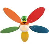 GLOBO Deckenventilator Kinderzimmer Ventilatorlampe bunt Deckenleuchte Lüfter Vor-Rücklauf, Glas, App Steuerung cct, Smart RGB LED 4,8W